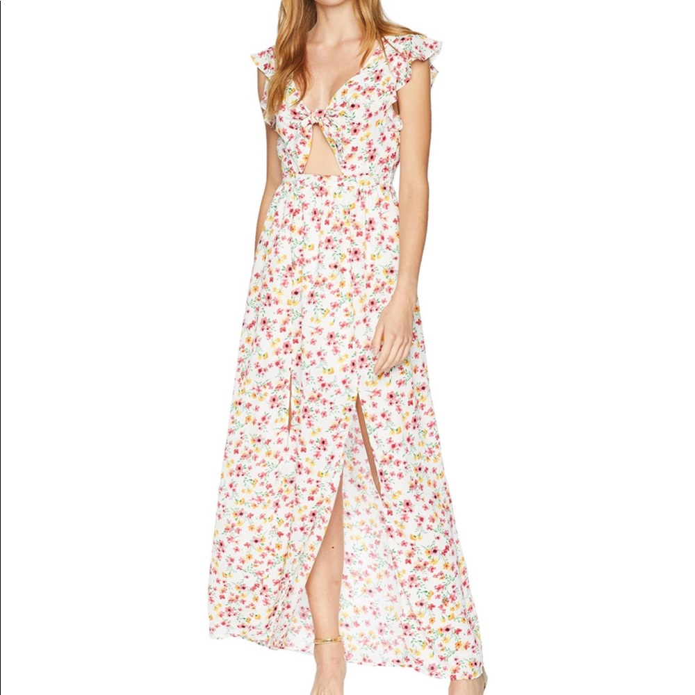 BB Dakota Brylee floral tie front maxi dress